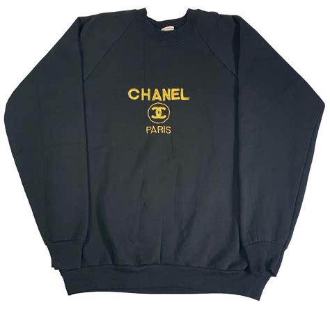 retro chanel sweatshirt|chanel embroidered sweatshirt.